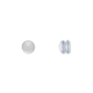 Earnut 1pkg4, 6x5mm mushroom, silicone clear 2 pair