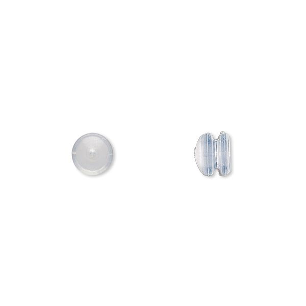 Earnut 1pkg4, 6x5mm mushroom, silicone clear 2 pair image number 0