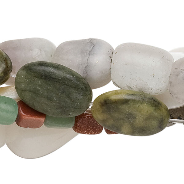 Multi-gemstone / multi-shell / glass 1pkg5, mixed shape bead 15 inch mix 3x3mm-34x23mm image number 0