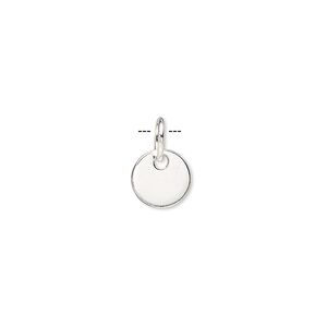 Drop, sterling silver-filled, 8mm flat round. Sold per pkg of 2.