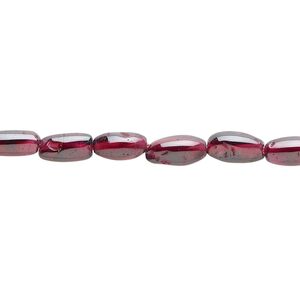 Rhodolite garnet 1pkg1, hand-cut tumbled barrel bead 14 inch 6x3mm-12x6mm