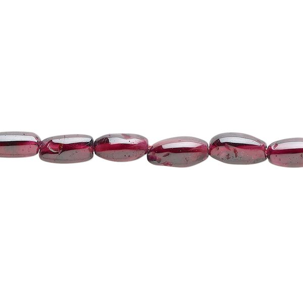 Rhodolite garnet 1pkg1, hand-cut tumbled barrel bead 14 inch 6x3mm-12x6mm image number 0