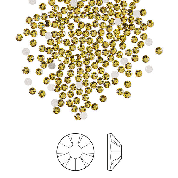 Flat back 1440pk acid yellow foil back, Preciosa MAXIMA Czech crystal rhinestone 1.7-1.9mm chaton rose round SS5 image number 0