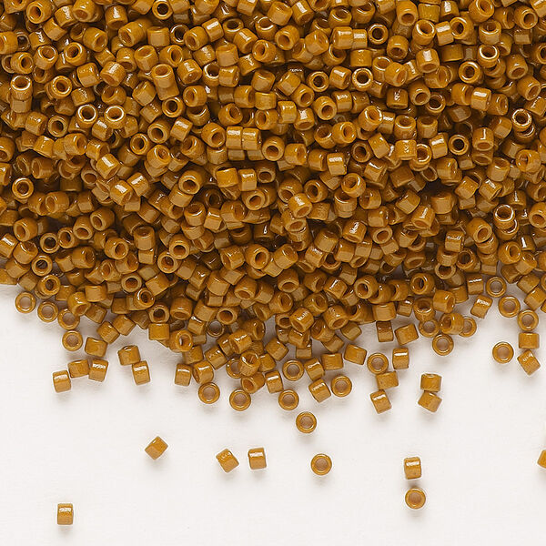 Seed bead, Delica®, glass, pkg/7.5g, #11 round, Duracoat® opaque outside dyed sienna (DB-2109). image number 0