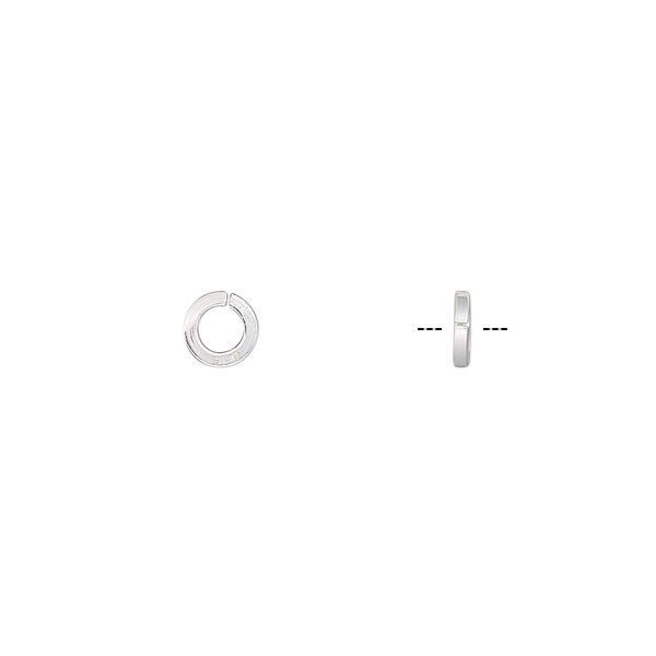 Jump ring, sterling silver, 5mm round square wire, 3mm inside diameter, 18 gauge. Sold per pkg of 20. image number 0