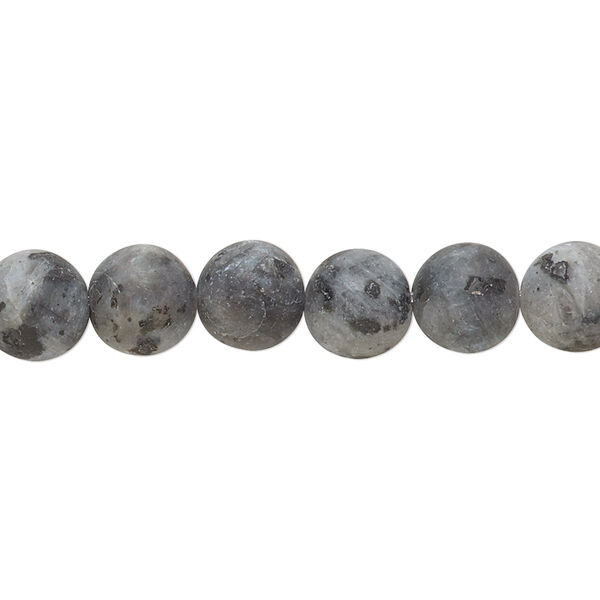 Bead, blue labradorite (natural), matte, 8mm round, B grade, Mohs hardness 6 to 6-1/2. Sold per 8-inch strand, approximately 25 beads. image number 0