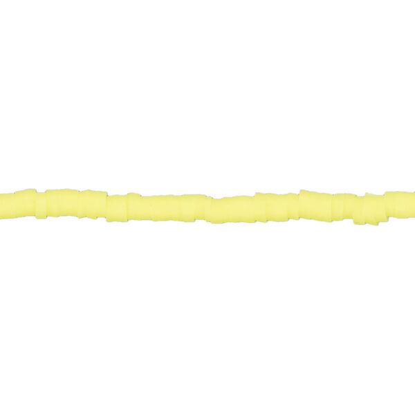 Bead, polymer clay, opaque bright yellow, 3x1mm heishi. Sold per pkg of (2) 15-1/2" to 16" strands. image number 0
