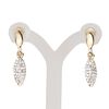 Earring, glass rhinestone / stainless steel / gold-finished "pewter" (zinc-based alloy), clear, 30mm with marquise and post. Sold per pair. image number 0