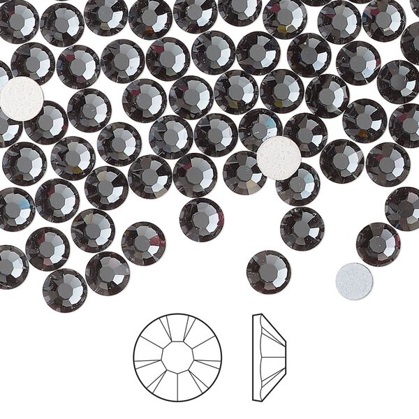 Flat back 1440pk light graphite foil back, Preciosa MAXIMA Czech crystal hotfix rhinestone 4.6-4.8mm chaton rose round SS20 image number 0