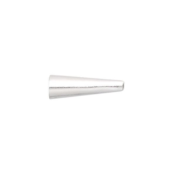 Cone, Hill Tribes, sterling silver, 18x6mm-20x6mm smooth, 5mm inside diameter. Sold per pkg of 4. image number 0