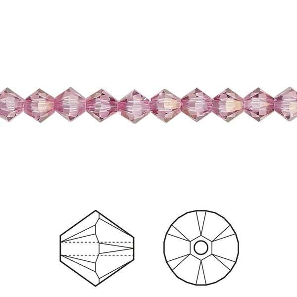 Bead 24pk dark rose, Crystal Passions® 5mm bicone 5328 image number 0