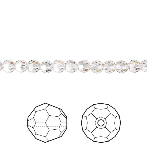 Bead 12pk crystal silver shade, Crystal Passions® 4mm round 5000 image number 0