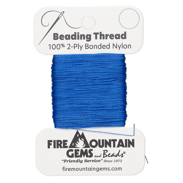 Thread, nylon, royal blue, size AA. Sold per 50-yard card. image number 0