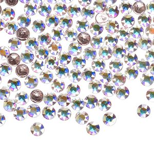 Round stone 144pk crystal AB foil back, Crystal Passions® hotfix 4mm light round PP31 1098