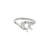 Ring, Sure-Set™, sterling silver, swirl band with 8mm 6-prong round setting, size 6. Sold individually. image number 0