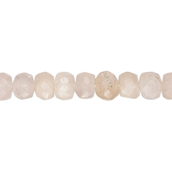 Bead, morganite (natural), 7x3mm-7x6mm hand-cut faceted rondelle, C grade, Mohs hardness 7-1/2 to 8. Sold per 14-inch strand. image number 0