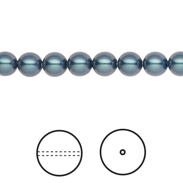 Pearl 50pk iridescent Tahitian look, Crystal Passions® 6mm round 5810 image number 0