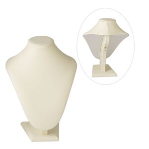 Display, necklace, leatherette, cream, 9 x 7 x 5 inches. Sold individually.