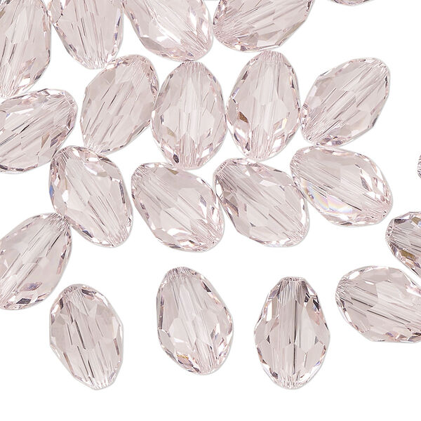 Bead Celestial Crystal® 1pkg40, 11X7.5mm-12X8mm teardrop / 66 facets, transparent pink image number 0