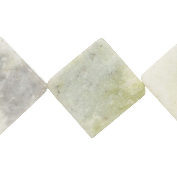 Bead, multi-new "jade" (serpentine) (natural), 22-24mm flat diamond, D- grade, Mohs hardness 2-1/2 to 6. Sold per 15" to 16" strand. image number 0