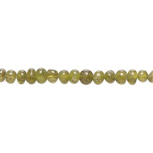 Vesuvianite 1pkg1, hand-cut tumbled pebble bead natural 14 inch small