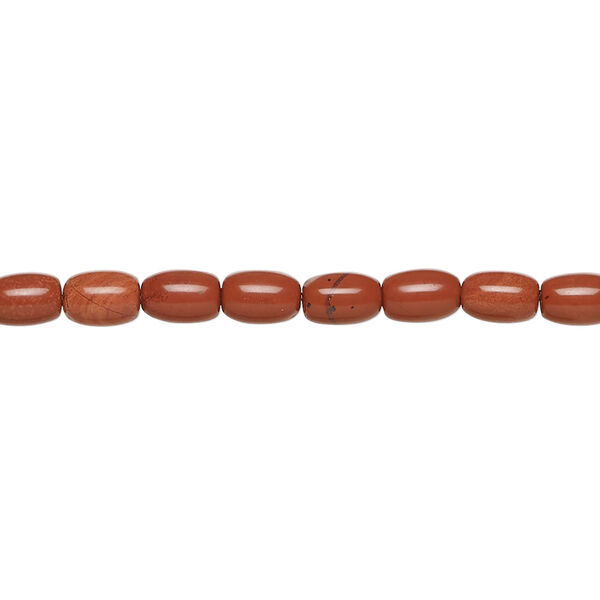 Red jasper 1pkg1, oval bead natural 15.5-16 inch 6x5mm image number 0