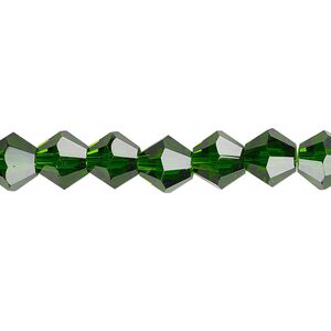 Bead 1pk transparent emerald green, Celestial Crystal® 8mm bicone 15.5-16 inch