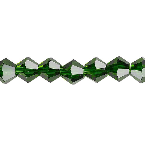 Bead 1pk transparent emerald green, Celestial Crystal® 8mm bicone 15.5-16 inch image number 0