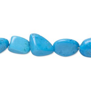 Magnesite 1pkg1, flat pebble bead 15 inch medium to extra-large