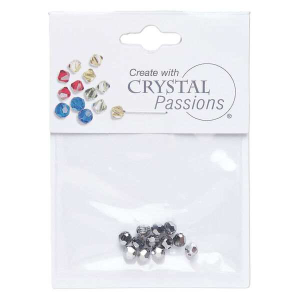 Bead 12pk chrome, Crystal Passions® 4mm round 5000 image number 0