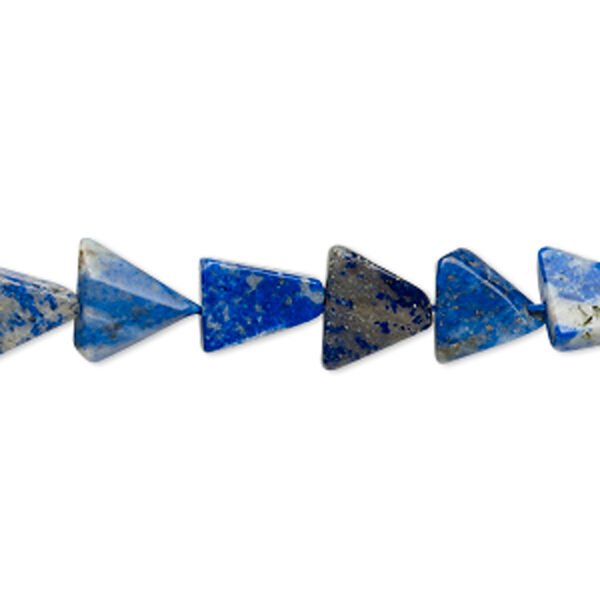 Bead, lapis lazuli (natural), 8x8x8mm-13x13x13mm hand-cut flat triangle, C grade, Mohs hardness 5 to 6. Sold per 13-inch strand. image number 0