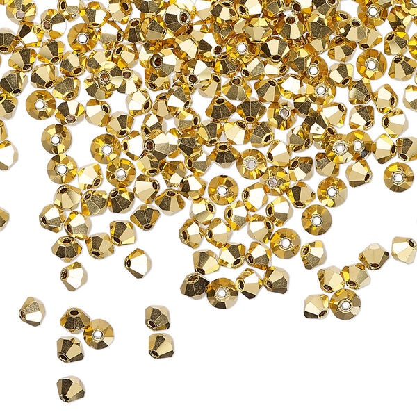 Bead 1440pk crystal aurum 2X, Preciosa Czech crystal 3mm bicone image number 0