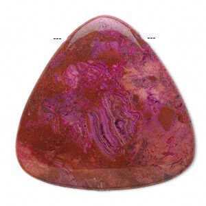 Crazy lace agate 1pkg2, top-drilled triangle focal 40mm