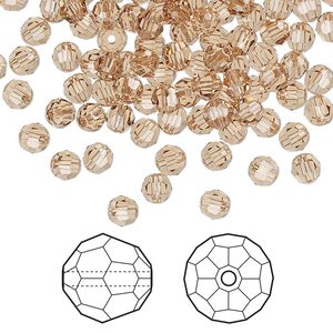 Bead 144pk light Colorado topaz, Crystal Passions® 4mm round 5000