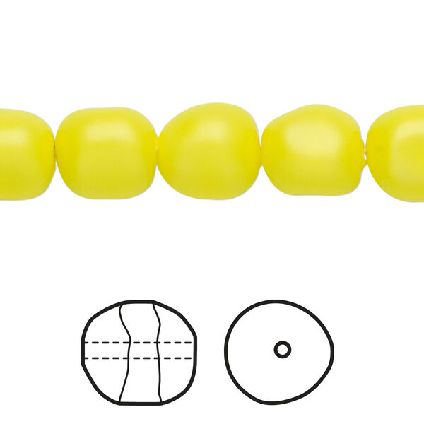 Pearl 10pk neon yellow, Crystal Passions® 10mm baroque 5840 image number 0