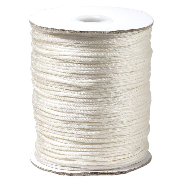 Cord, Satinique™, satin, ivory, 1.5mm small. Sold per 400-foot spool. image number 0