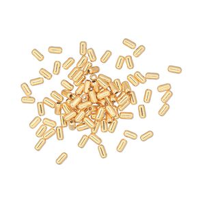 Bead, gold-plated brass, 3x1.5mm tube. Sold per pkg of 100.