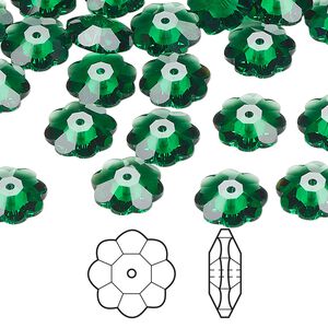 Margarita flower 144pk majestic green, Crystal Passions® 10mm 3700