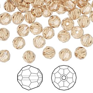 Bead 144pk light Colorado topaz, Crystal Passions® 6mm round 5000
