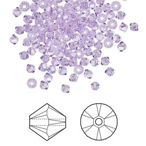 Bead 48pk violet, Crystal Passions® 3mm bicone 5328