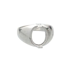 Ring, sterling silver, 12x10mm 2-prong oval setting, size 10. Sold individually.