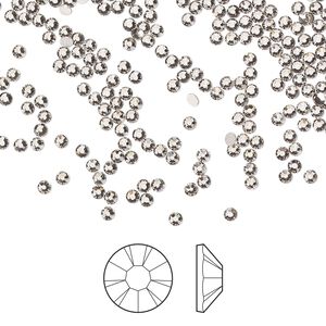 Flat back 1440pk black diamond foil back, Preciosa MAXIMA Czech crystal rhinestone 1.7-1.9mm chaton rose round SS5