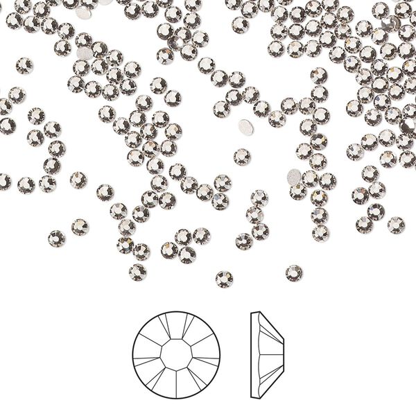 Flat back 1440pk black diamond foil back, Preciosa MAXIMA Czech crystal rhinestone 1.7-1.9mm chaton rose round SS5 image number 0