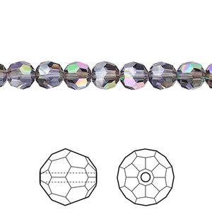 Bead 12pk tanzanite luminous green, Crystal Passions® 6mm round 5000