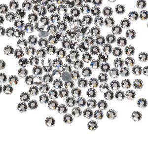 Flat back, Dance With Me™ crystal hotfix rhinestone, crystal clear, foil back, 3-3.2mm rose, SS12. Sold per pkg of 1,440 (10 gross).