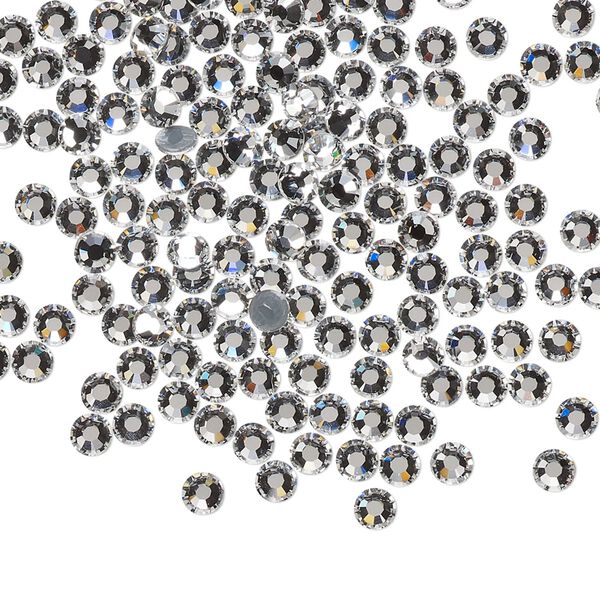 Flat back, Dance With Me™ crystal hotfix rhinestone, crystal clear, foil back, 3-3.2mm rose, SS12. Sold per pkg of 1,440 (10 gross). image number 0