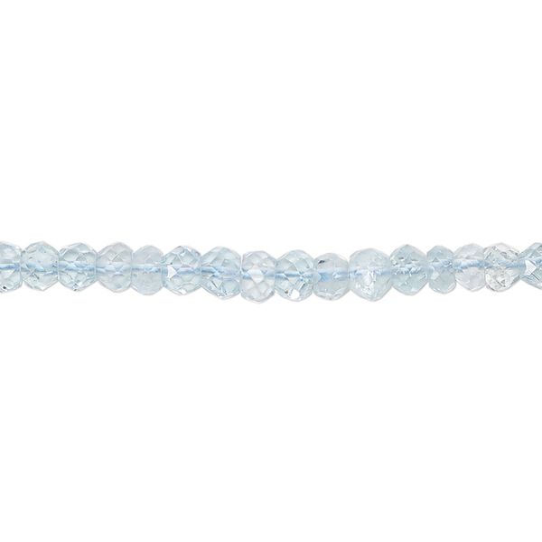 Sky blue topaz 1pkg1, hand-cut faceted rondelle bead 8 inch 4x3mm image number 0