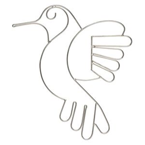 Wire frame, steel, 8-1/2 x 7-1/4 inch hummingbird. Sold individually.