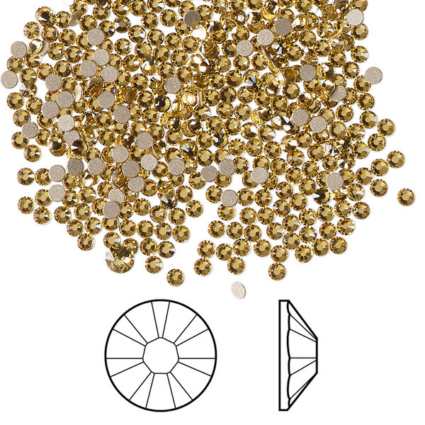Flat back 144pk dark jonquil foil back, Crystal Passions® Regenerated 1.7-1.9mm round SS5 2058 image number 0
