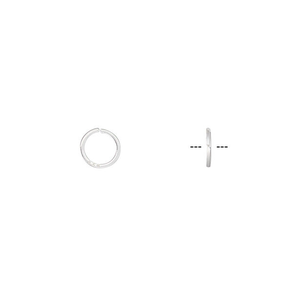 Jump ring, sterling silver, 6mm round square wire, 4.5mm inside diameter, 22 gauge. Sold per pkg of 50. image number 0